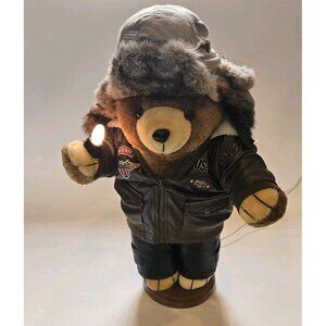 Animatronic Aviator Bear Light Eagle‎ Unit Light Real Fur Hat Air Force Plug In
